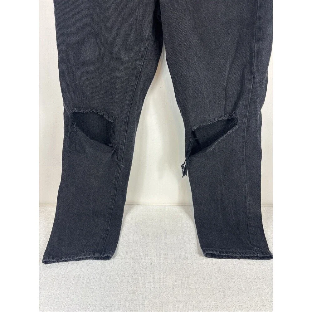Pacsun Women's Size 26 Black Dad Jean Distressed Knee Holes‎
